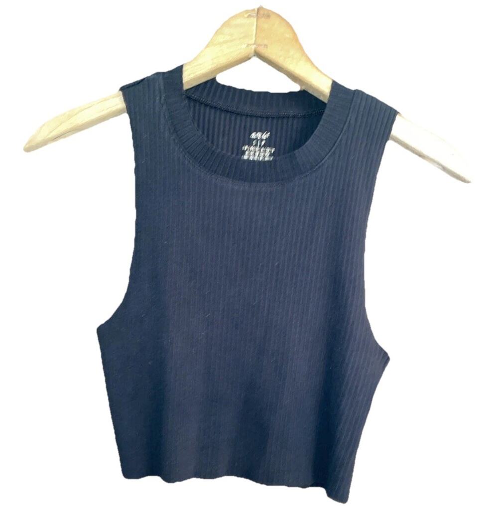 Aerie Ribbed Tank Top Women’s Small Black Sleeveless Knit Stretch